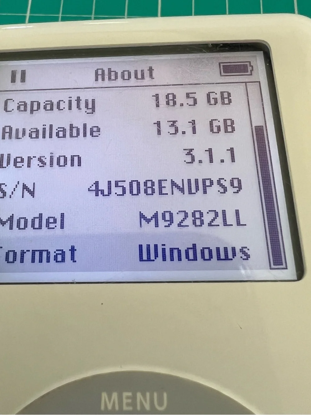 Apple A1059 M9282LL iPod 4th Generation Click Wheel 20GB Media Player tested